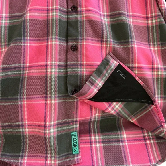 Dixxon x Shreddy Shred Till You're Dead Pink Plaid Flannel Size L
